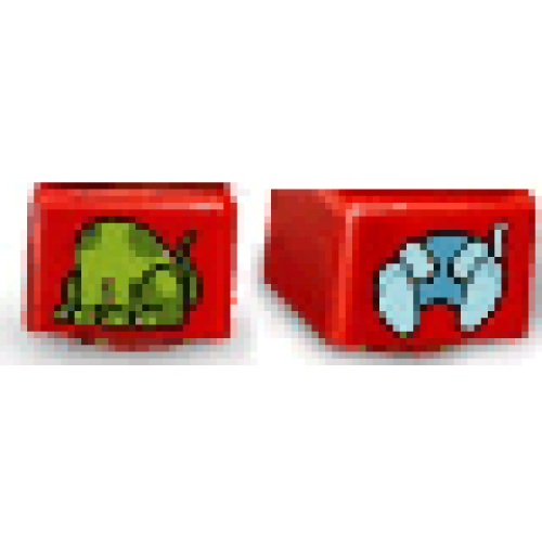 Деталь LEGO 31000pb30 Primo Brick 1 x 1 with Cat Body and Dog Body Pattern on Opposite Sides