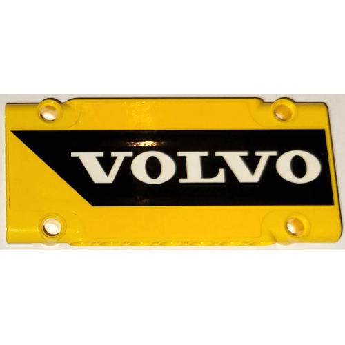 Деталь LEGO 64782pb065R Technic, Panel Plate 5 x 11 x 1 with White 'VOLVO' on Black Stripe Pattern Model Right Side (Sticker) - Set 42114