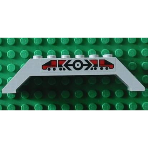 Деталь LEGO 30180pb04 Slope 45 10 x 2 x 2 Double with Train Logo Black and Train Pattern on Both Sides (Stickers) - Set 4556