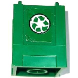 Container, Box 2 x 2 x 2 - Top Opening with Recycling Arrows on White Circle Pattern (Sticker) - Set 70424 Container, Box 2 x 2 x 2 - Top Opening with Recycling Arrows on White Circle Pattern (Sticker) - Set 70424