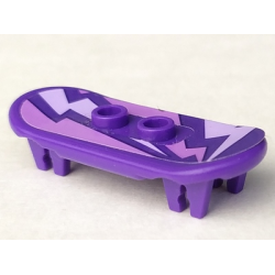 Minifigure, Utensil Skateboard Deck with Lavender and Medium Lavender Lightning Bolts Pattern (Sticker) - Set 41327