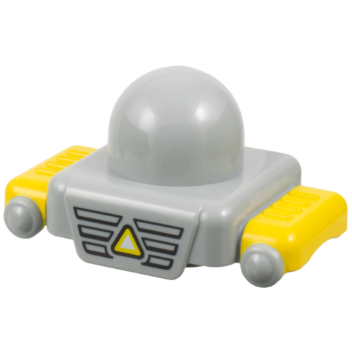 Деталь LEGO 45211pb04 Primo Plate 1 x 1 with Yellow Mudguards with Yellow Triangle Pattern