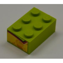 Brick 2 x 3 with Red and Yellow Flame Pattern on Both Ends (Stickers) - Set 8199 Brick 2 x 3 with Red and Yellow Flame Pattern on Both Ends (Stickers) - Set 8199