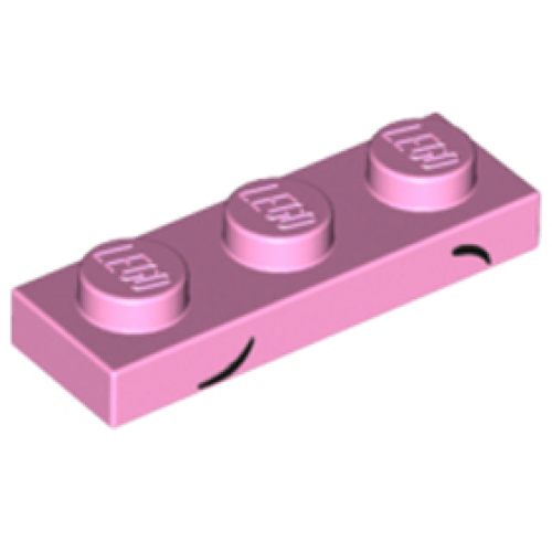 Деталь LEGO 3623pb004 Plate 1 x 3 with 2 Small Black Arcs, Low and High Pattern (Unikitty Eyebrows)