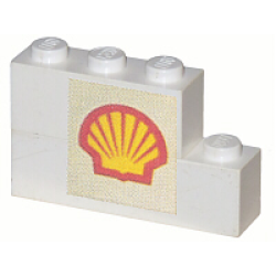 Stickered Assembly 4 x 1 x 2 with Shell Logo Pattern (Sticker) - Set 377-1 - 1 Brick 1 x 3, 1 Brick 1 x 4 Stickered Assembly 4 x 1 x 2 with Shell Logo Pattern (Sticker) - Set 377-1 - 1 Brick 1 x 3, 1 Brick 1 x 4