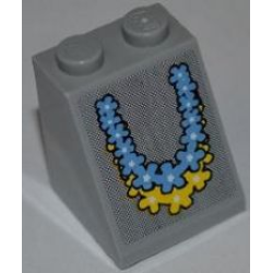 Slope 65 2 x 2 x 2 with Bottom Tube with Medium Blue and Yellow Flower Garlands Pattern (Sticker) - Set 3818 Slope 65 2 x 2 x 2 with Bottom Tube with Medium Blue and Yellow Flower Garlands Pattern (Sticker) - Set 3818