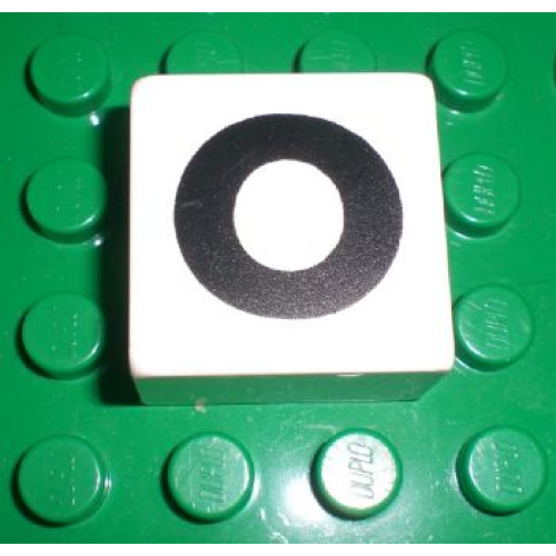 Деталь LEGO 2756pb322 Duplo, Tile 2 x 2 x 1 with Black Capital Letter O Pattern