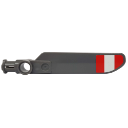 Technic Rotor Blade Small with Axle and Pin Connector End with Red and White Stripes (Wide Equal Width) Pattern on Top (Sticker) - Set 42025 Technic Rotor Blade Small with Axle and Pin Connector End with Red and White Stripes (Wide Equal Width) Pattern on Top (Sticker) - Set 42025