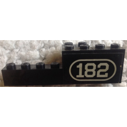Stickered Assembly 8 x 2 x 2 with White Number 182 with Border on Black Background Pattern Model Right Side (Sticker) - Set 182 - 1 Brick 1 x 2, 1 Brick 1 x 8, 1 Brick 2 x 2 Stickered Assembly 8 x 2 x 2 with White Number 182 with Border on Black Background Pattern Model Right Side (Sticker) - Set 182 - 1 Brick 1 x 2, 1 Brick 1 x 8, 1 Brick 2 x 2