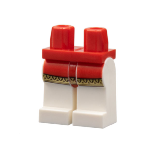 Деталь LEGO 970c01pb59 Hips and White Legs with Red Surcoat with Gold Border Pattern
