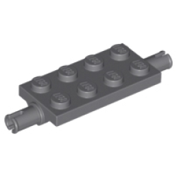 Plate, Modified 2 x 4 with Pins and Thin Angled Supports - Dark Bluish Gray