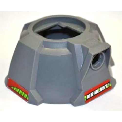 Деталь LEGO 87941pb04 Air Blast Launcher Base (Racers) with Lime and Green Checkered Stripe on Both Sides and White 'AIR BLAST!' Pattern (Stickers) - Set 7967