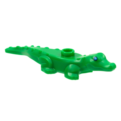 Деталь LEGO 78532pb01 Alligator / Crocodile Baby Hatchling with Blue Eyes Pattern