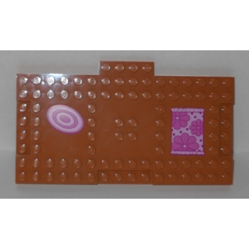 Деталь LEGO 18922pb01 Brick, Modified 8 x 16 with 1 x 4 Indentations and 1 x 4 Plate with Floor Mats Pattern