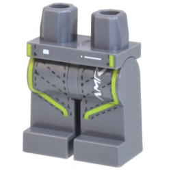 Hips and Legs with Racing Suit, Black Stitching, Lime Stripes, White 'AMR' Logo Pattern Hips and Legs with Racing Suit, Black Stitching, Lime Stripes, White 'AMR' Logo Pattern