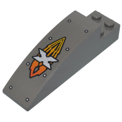 Slope, Curved 8 x 2 x 2 with 4 Recessed Studs with Island Xtreme Stunts Logo Pattern (Sticker) - Set 6738 Slope, Curved 8 x 2 x 2 with 4 Recessed Studs with Island Xtreme Stunts Logo Pattern (Sticker) - Set 6738