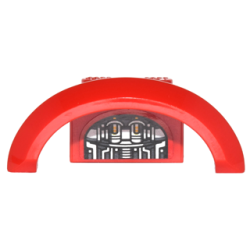 Vehicle, Mudguard 4 x 2 1/2 x 1 with Arch Round with Black and Silver Car Mechanical Parts on Inside Pattern (Sticker) - Set 76077 Vehicle, Mudguard 4 x 2 1/2 x 1 with Arch Round with Black and Silver Car Mechanical Parts on Inside Pattern (Sticker) - Set 76077