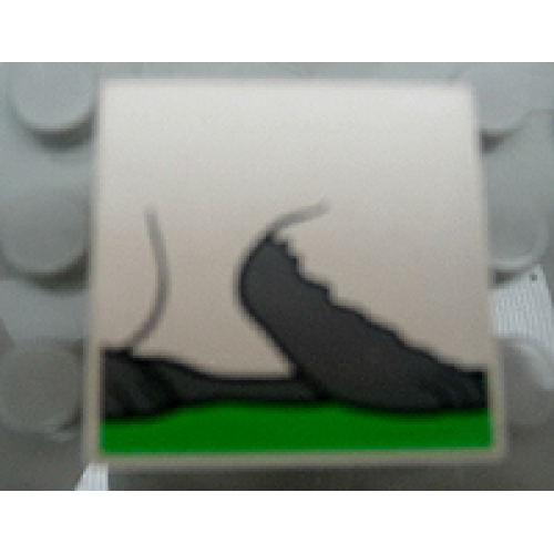 Деталь LEGO 2756pb287 Duplo, Tile 2 x 2 x 1 with Rabbit Mosaic Picture 17 Pattern