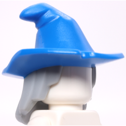 Minifigure, Hair Combo, Hair with Hat, Mid-Length Scraggly with Molded Blue Floppy Witch Hat Pattern (BAM) Minifigure, Hair Combo, Hair with Hat, Mid-Length Scraggly with Molded Blue Floppy Witch Hat Pattern (BAM)