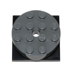 Turntable 4 x 4 x 1 1/3 with Black Square Base, Locking (87081 / 61485) - Dark Bluish Gray Turntable 4 x 4 x 1 1/3 with Black Square Base, Locking (87081 / 61485) - Dark Bluish Gray
