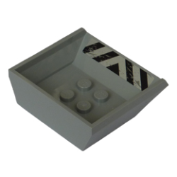 Vehicle, Tipper Bed Small with Black and Silver Danger Stripes Pattern (Sticker) - Set 8191 Vehicle, Tipper Bed Small with Black and Silver Danger Stripes Pattern (Sticker) - Set 8191