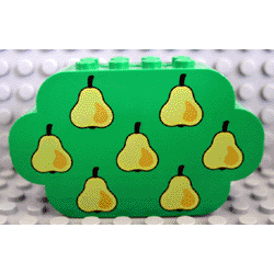 Slope, Curved 8 x 2 x 4 Triple with 8 Studs with Yellow Pears Pattern Slope, Curved 8 x 2 x 4 Triple with 8 Studs with Yellow Pears Pattern