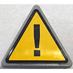Road Sign 2 x 2 Triangle with Clip with Warning Sign with Black Exclamation Mark on Yellow Background Pattern (Sticker) - Set 70813