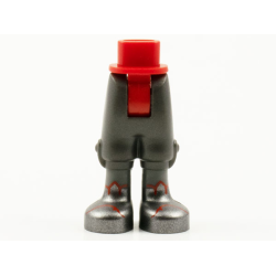 Mini Doll Hips and Pearl Dark Gray Trousers Cropped, Dark Bluish Gray Socks, Silver Shoes with Red Trim Pattern - Thick Hinge Mini Doll Hips and Pearl Dark Gray Trousers Cropped, Dark Bluish Gray Socks, Silver Shoes with Red Trim Pattern - Thick Hinge