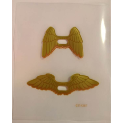 Plastic Wings with Gold Feathers HawkGirl Pattern, Sheet of 2, Collapsed and Extended Wings