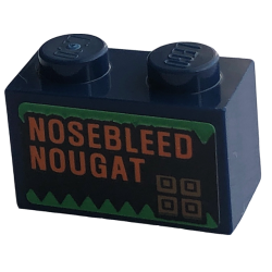 Brick 1 x 2 with 'NOSEBLEED NOUGAT' Pattern (Sticker) - Set 76422