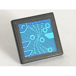 Road Sign 2 x 2 Square with Open O Clip with Blue Screen with Medium Azure Lines and Hexagons Pattern (Sticker) - Set 60160 Road Sign 2 x 2 Square with Open O Clip with Blue Screen with Medium Azure Lines and Hexagons Pattern (Sticker) - Set 60160