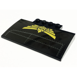 Slope, Curved 5 x 8 x 2/3 with 4 Studs with Gold Skull, Wings and Plates with Rivets Pattern Model Left Side (Sticker) - Set 71736 Slope, Curved 5 x 8 x 2/3 with 4 Studs with Gold Skull, Wings and Plates with Rivets Pattern Model Left Side (Sticker) - Set 71736