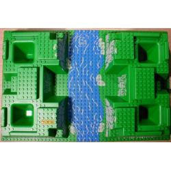 Baseplate, Raised 32 x 48 x 6 with 4 Corner Pits with River Pattern Baseplate, Raised 32 x 48 x 6 with 4 Corner Pits with River Pattern
