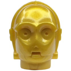 Minifigure, Head, Modified SW 3PO / TC Series Protocol Droid, Plain (C-3PO / K-3PO / R-3PO) - White