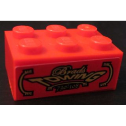 Brick 2 x 3 with 'Brads TOWING 730-108' Pattern (Sticker) - Set 8147 Brick 2 x 3 with 'Brads TOWING 730-108' Pattern (Sticker) - Set 8147