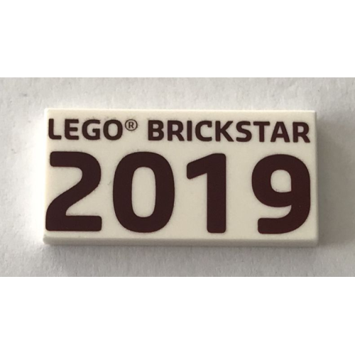 Деталь LEGO 87079pb0744 Tile 2 x 4 with 'LEGO BRICKSTAR 2019' Pattern