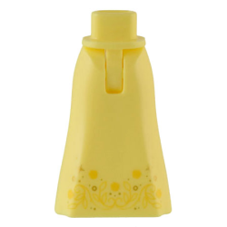 Mini Doll Hips and Skirt Full Length with Gold Sparkles and Bright Light Orange Vine and Leaves Pattern - Thin Hinge Mini Doll Hips and Skirt Full Length with Gold Sparkles and Bright Light Orange Vine and Leaves Pattern - Thin Hinge