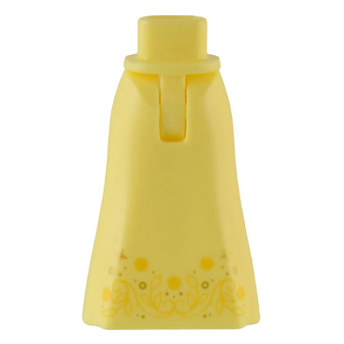 Деталь LEGO 36187c00pb012 Mini Doll Hips and Skirt Full Length with Gold Sparkles and Bright Light Orange Vine and Leaves Pattern - Thin Hinge