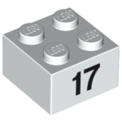 Brick 2 x 2 with Black Number 17 Pattern Brick 2 x 2 with Black Number 17 Pattern
