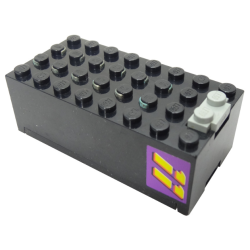 Electric 9V Battery Box Small with Yellow '11' on Purple Background Pattern on Both Sides (Stickers) - Sets 3038 / 8266