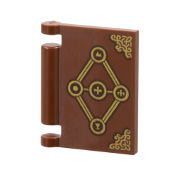 Minifigure, Utensil Book Cover with Gold Diamond, Runes, and Corner Covers Pattern (Dungeons & Dragons Tasha's Spellbook)