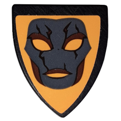 Minifigure, Shield Triangular Short with Dark Bluish Gray Mask with Cracks on Bright Light Orange Background Pattern (Sticker) - Set 41150 Minifigure, Shield Triangular Short with Dark Bluish Gray Mask with Cracks on Bright Light Orange Background Pattern (Sticker) - Set 41150