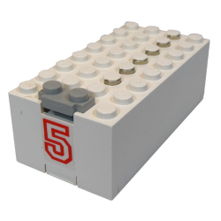 Electric 9V Battery Box Small with Red '5' Pattern (Sticker) - Set 6440