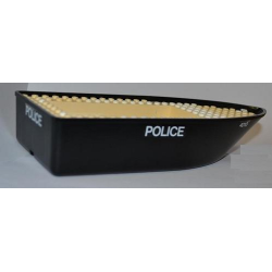 Boat, Hull Unitary 25 x 10 x 4 1/3 Floating with White Deck with 4010 and Police Pattern (Stickers) - Set 4010