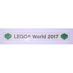 Tile 1 x 8 with 'LEGO World 2017' and Bricks Pattern Tile 1 x 8 with 'LEGO World 2017' and Bricks Pattern