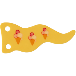 Plastic Part for Set 3116 - Yellow Pennant Flag with Ice Cream Cones Pattern