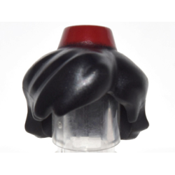 Minifigure, Hair Combo, Hair with Hat, Hair Full Unkempt with Small Dark Red Fez Pattern Minifigure, Hair Combo, Hair with Hat, Hair Full Unkempt with Small Dark Red Fez Pattern