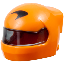 Minifigure, Headgear Helmet Formula 1 with Molded Trans-Black Visor and Printed Black McLaren Logo Pattern Minifigure, Headgear Helmet Formula 1 with Molded Trans-Black Visor and Printed Black McLaren Logo Pattern