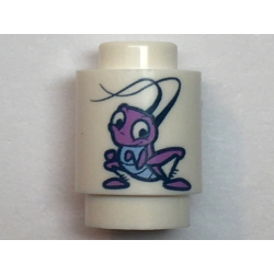 Brick, Round 1 x 1 with Lavender Cricket Pattern (Cri-Kee)