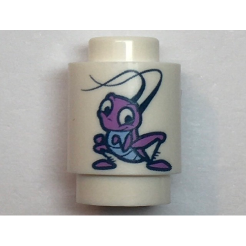 Деталь LEGO 3062pb062 Brick, Round 1 x 1 with Lavender Cricket Pattern (Cri-Kee)